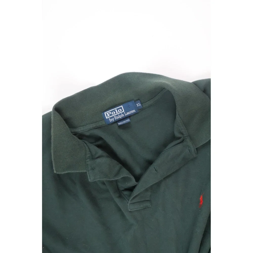 Polo Ralph Lauren Vintage Polo Shirt Short Sleeve Green Solid XL Excellent